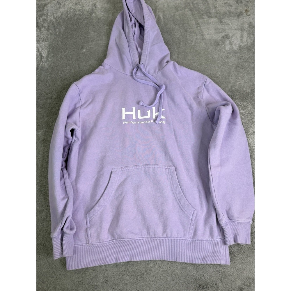 Huk Performance Pullover Hoodie Men's Size Small Purple Fishing Outdoor